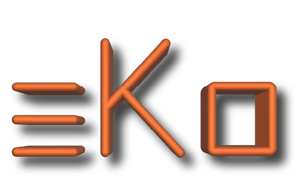 eKo burnt orange 3d logo